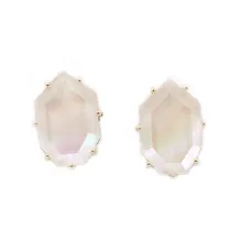 Новые серьги-гвоздики с натуральным жемчугом и геометрическим камнем