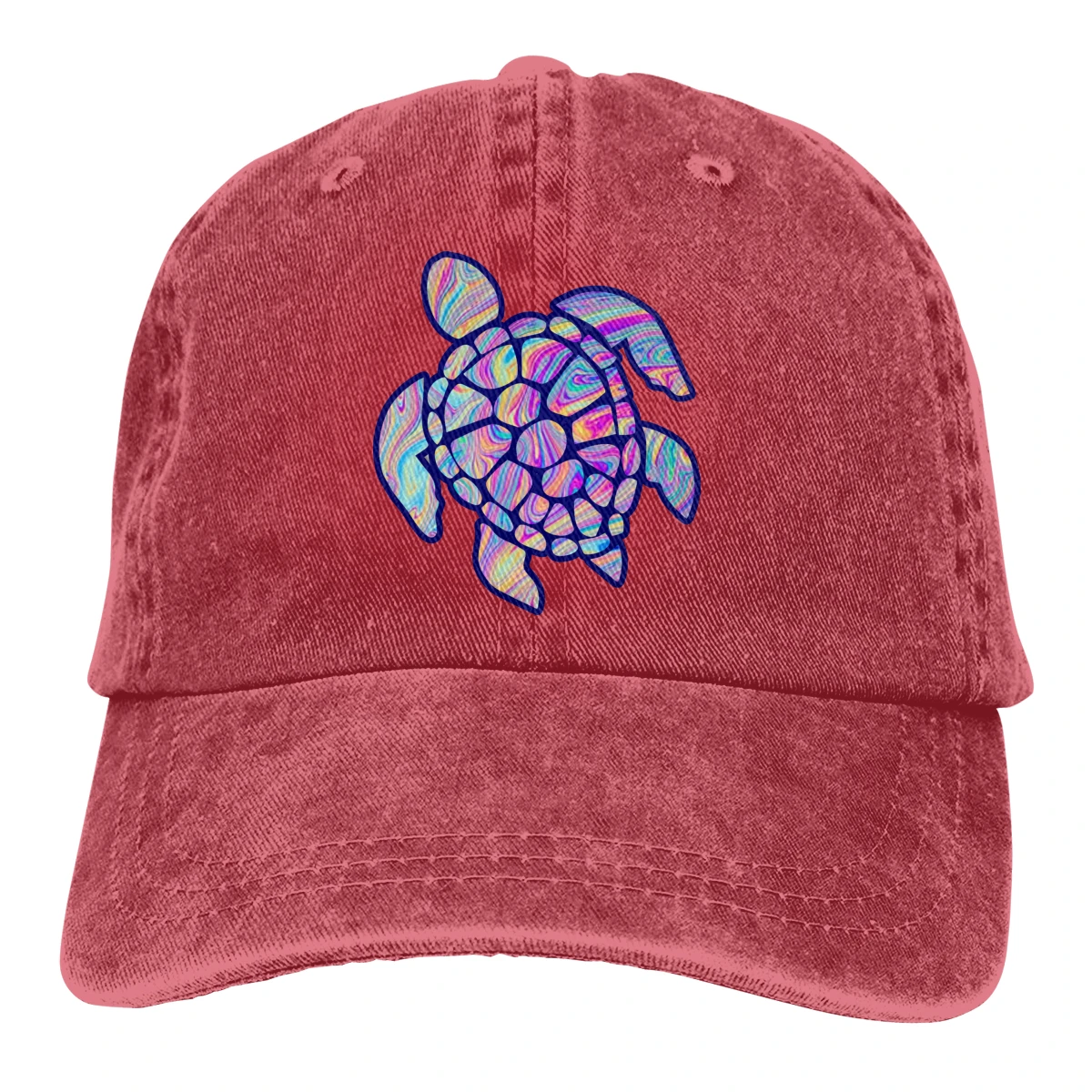 Краситель галстук морская черепаха Casquette черный унисекс Мужские Женские джинсовые бейсболка с ремешком кепки Регулируемый Гольф папа шляпа