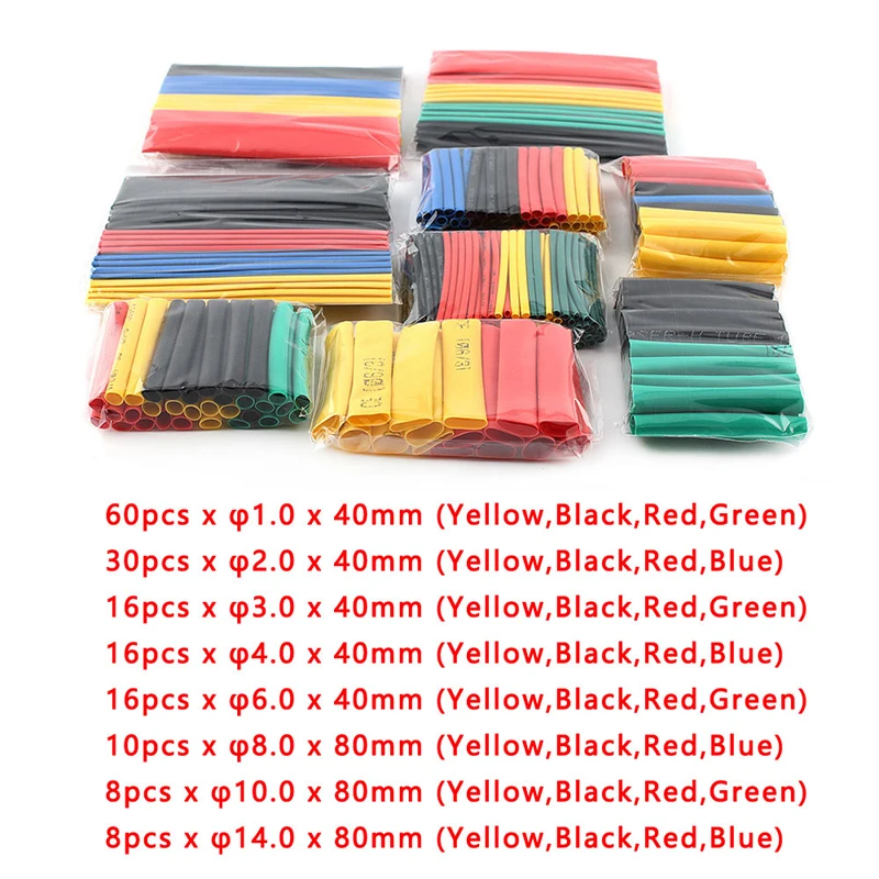 164pcs 1Set PVC Heat Shrink Tubing Kit Termoretractil Polyolefin Shrinkable tube Assorted Wire Insulation Sleeve Wire Cable Wrap 1