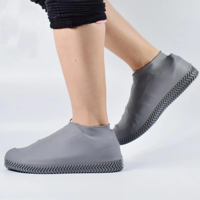 Gel Gray 1 пара многоразовых латексных водонепроницаемых резиновых сапог для дождливой обуви, противоскользящие резиновые сапоги, обувь, аксессуары для обуви S/M/L - Цвет: Gel Gray