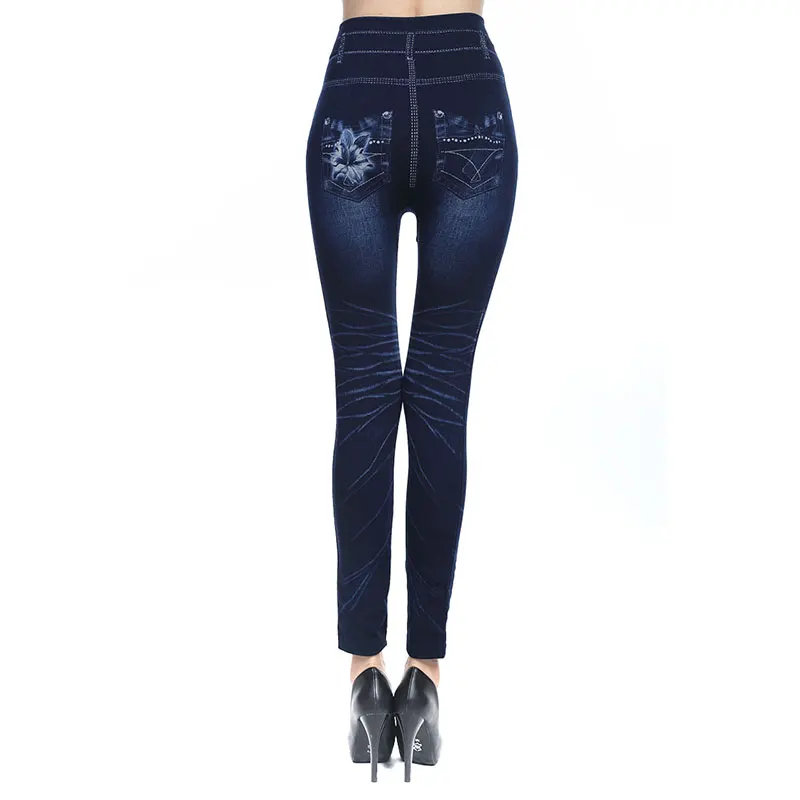 Женские весенние и осенние тонкие леггинсы для женщин, один размер, открытые сексуальные леггинсы, как джинсы с узором