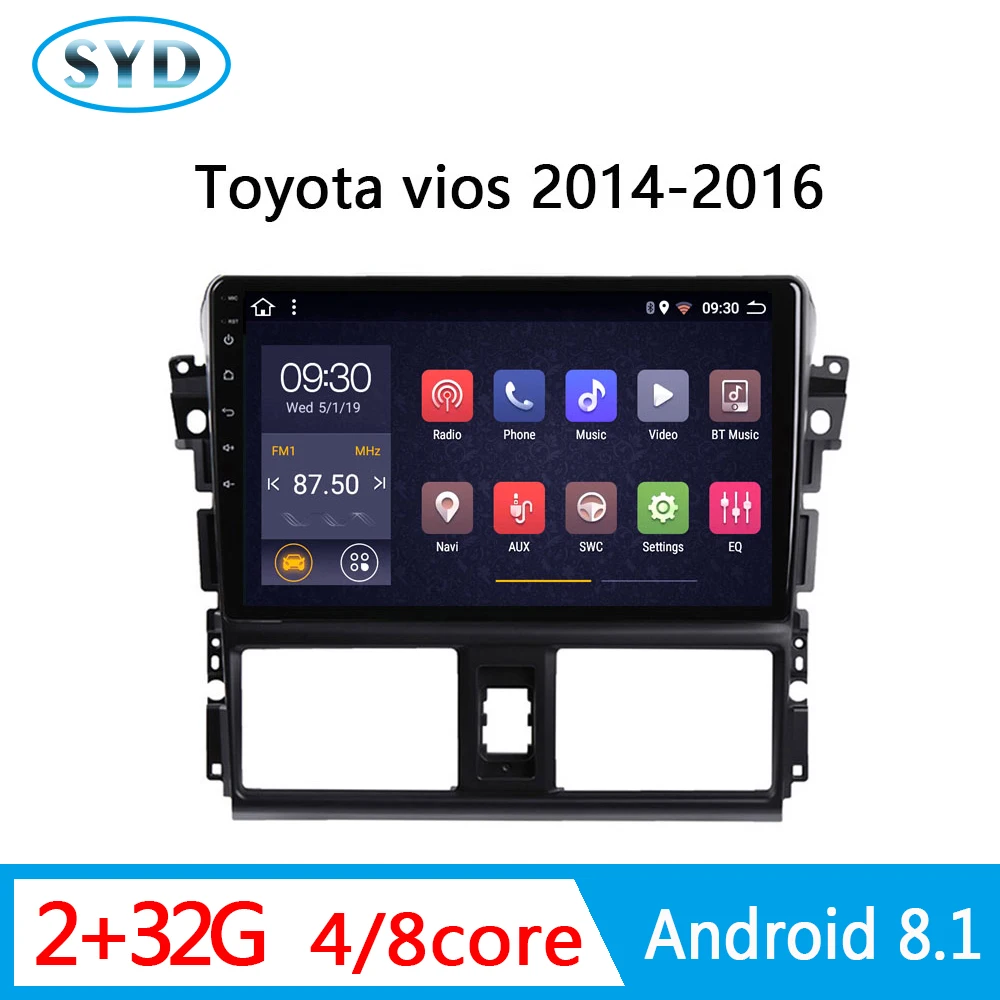 8 ядерный Автомобильный GPS для Toyota vios 2014 2015 2016 Android центральный мультимедийный