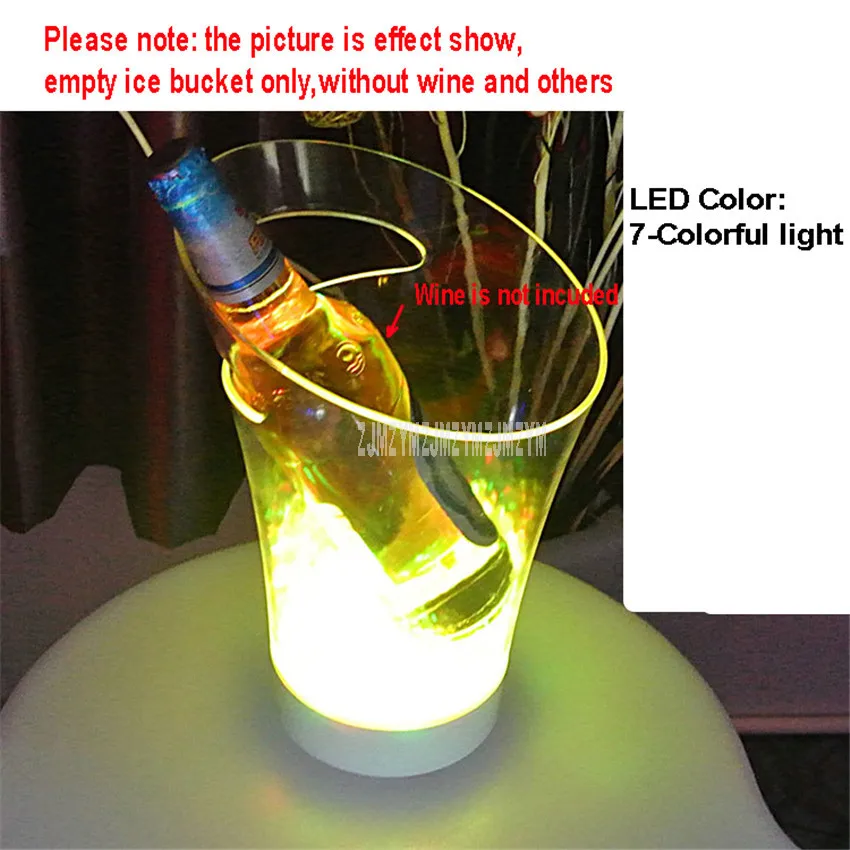 7-Colorful light Миниатюрное ведро для льда баррель светодиодный свет зарядки портативный косой рот Вино Шампанское Пиво Баррель питания для ночной клуб бар KTV отель - Цвет: 7-Colorful light