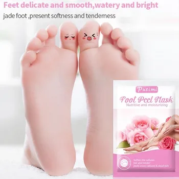 

1pair Rose Exfoliating Foot Mask For Anti Crack Heel Peeling Callus Masks Remover Dead Skin Pedicure Socks Feet Smooth Care Tool