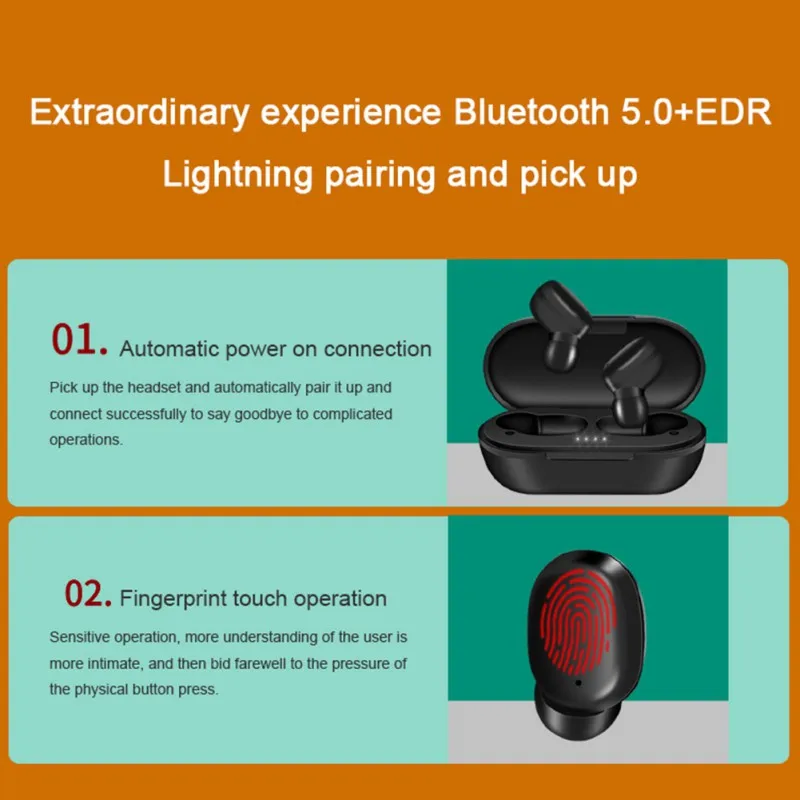 A6X TWS, настоящие беспроводные наушники Bluetooth 5,0, сенсорный стереонаушник с функцией распознавания отпечатков пальцев, игровая гарнитура с шумоподавлением для iPhone, Xiaomi