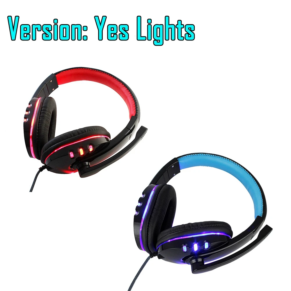 Ch1 Stereo Headphone Headsets Casque Deep Bass Computer Laptop Gaming Headset With Microphone Light for PC Game Gamer Earphones