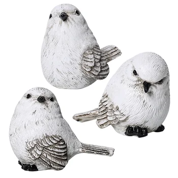 

3Pcs Durable Potted Resin Craft Bird Shaped Crafts for Mini Garden Landscape