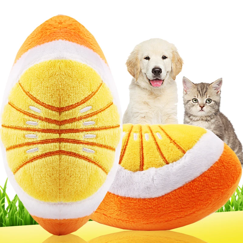 

Dog Chew Toys Plush Orange Shape Resistant Bite Squeaking Toys Small Medium Large Dog Molar Supplies Cleaning Teeth Accessories