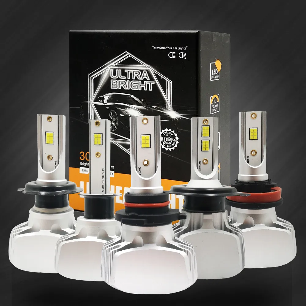 1 пара H4 светодиодный H7 авто фары 9005 9006 H3 H13 H8 880 H27 9004 9007 H11 881 светодиодный H1 S8 72W фары для 7000LM 6000 К автомобильной лампы