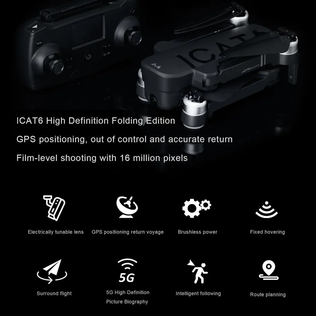SMRC ICAT6 Профессиональный складной вертолет бесщеточный gps Дрон с камерой HD 4K RC самолет для модели самолета начинающего вентилятора