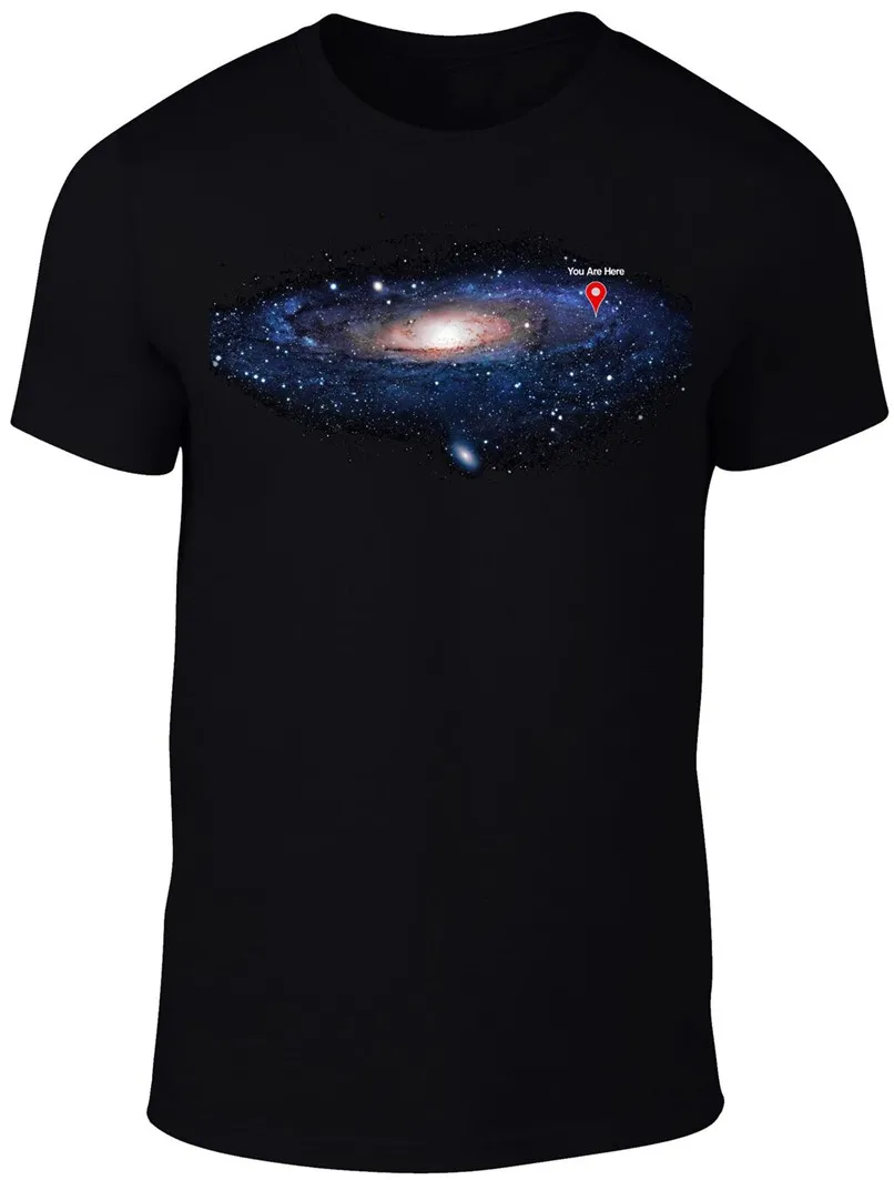 

Men'S You Are Here T-Shirt Space Map Stars Science Solar System Galaxy Infinity Newest Fashion Tee Shirt