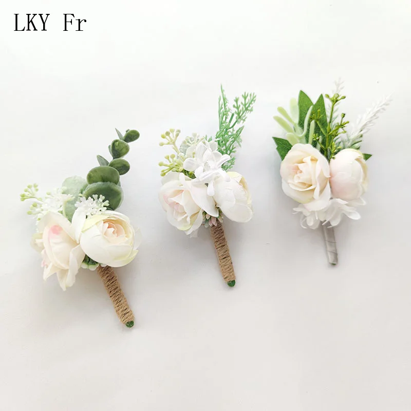 LKY Fr Wedding Wrist Corsage Bridesmaid Bracelet Silk Flower Wrist Corsage  Bracelets Wedding Hand Flowers Boutonniere