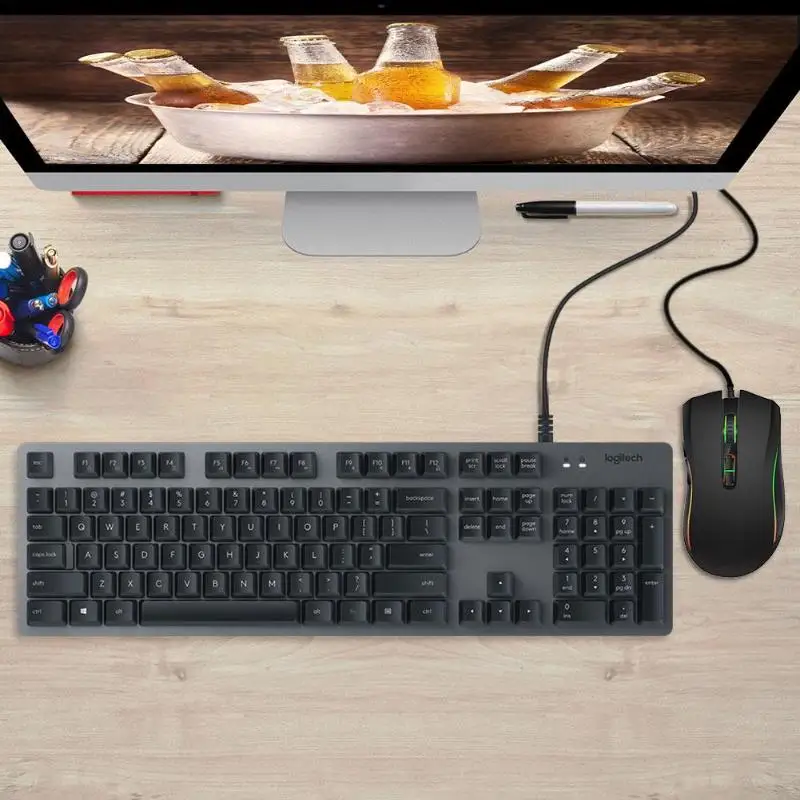 Полноразмерная механическая клавиатура для Logitech K840 104 клавиш USB Проводная