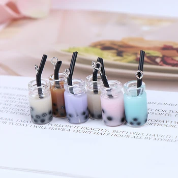 

2pcs Cups Toy Mini Decoration Gifts 1:12 Resin Dollhouse Mini Lemon Milk Tea Water Cup Miniature Dollhouse Accessories Random
