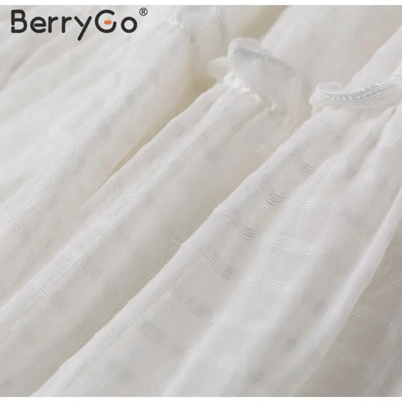 BerryGo короткая юбка с оборками и высокой талией, Женская Повседневная Уличная одежда, женские хлопковые юбки, элегантная женская мини-юбка трапециевидной формы на шнуровке