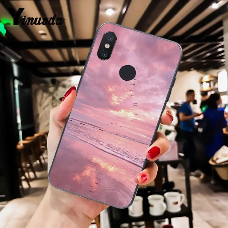 Yinuoda розовый милый чехол для телефона с изображением космоса заката облака Xiaomi Mi 6