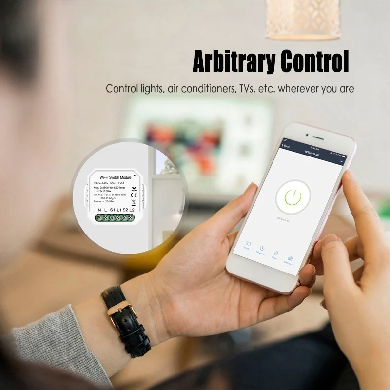 2 банды 2 способ Wifi дистанционный переключатель освещения Diy выключатель модуль Smart Life/Tuya приложение дистанционное управление, работа с Alexa Echo Google Home