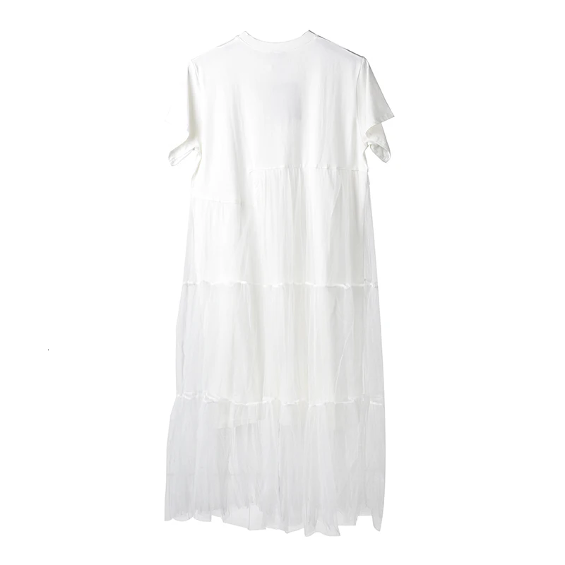 LANMREM Новая модная женская рубашка с длинным рукавом женские толстовки Vestido с круглым вырезом с коротким и полным рукавом Сетчатое платье