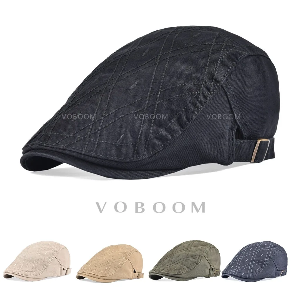Хлопковая кепка VOBOOM Newsboy для мужчин, летняя кепка с плоской подошвой, дышащая Кепка для гольфа, Мужская кепка, головной убор 065