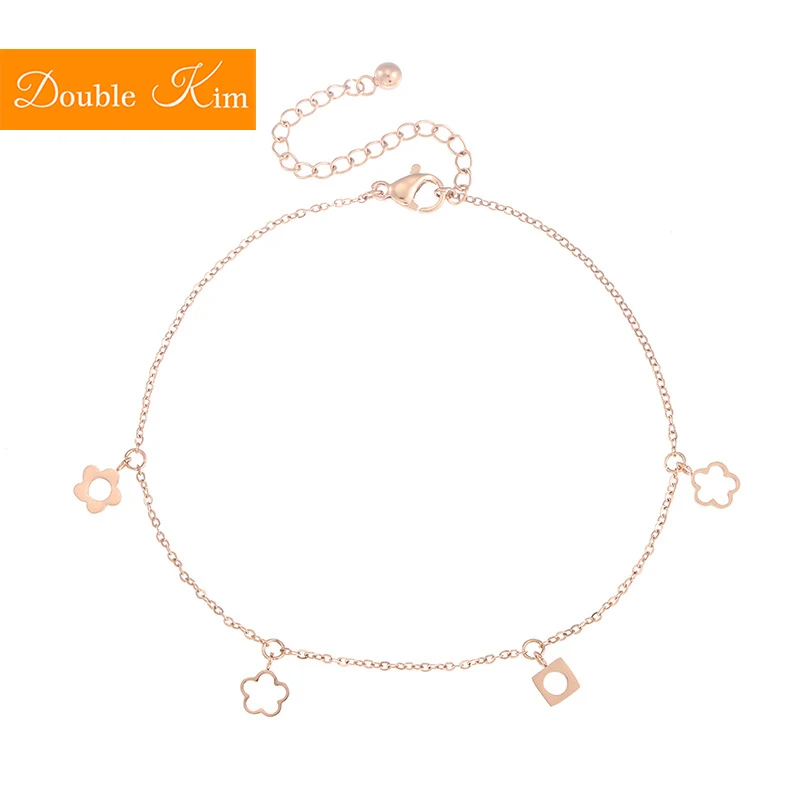 Simple Small Flowers Anklet Titanium Stainless Steel Rose Gold Color Prevent Allergy Anklets Fashion Trendy Women Jewelry Gift Simple Small Flowers Anklet Titanium Stainless Steel Rose Gold Color Prevent Allergy Anklets Fashion Trendy Women Jewelry Gift