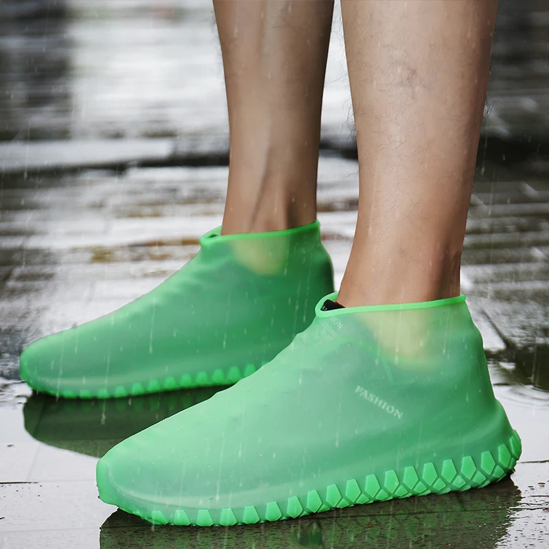 Мужская и женская обувь с силиконовым гелем; водонепроницаемые резиновые туфли с покрытием; Многоразовые резиновые эластичные Нескользящие ботинки