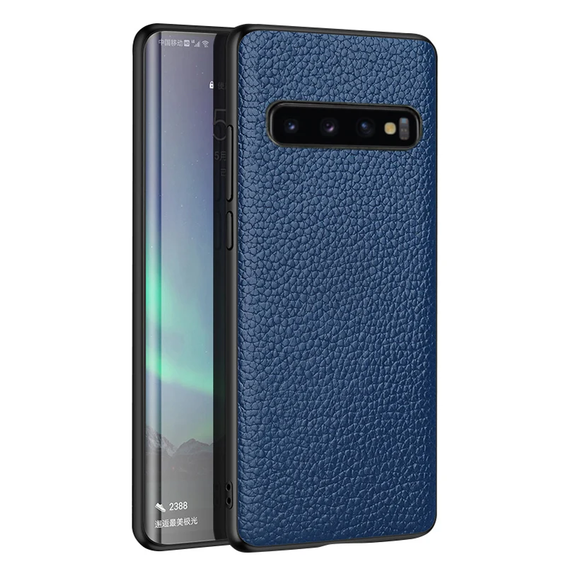Чехол для телефона Samsung Galaxy S7 S8 S9 S10 Plus Note 8 9 10 plus чехол с текстурой личи A30 A50 A70 A5 A7 2017