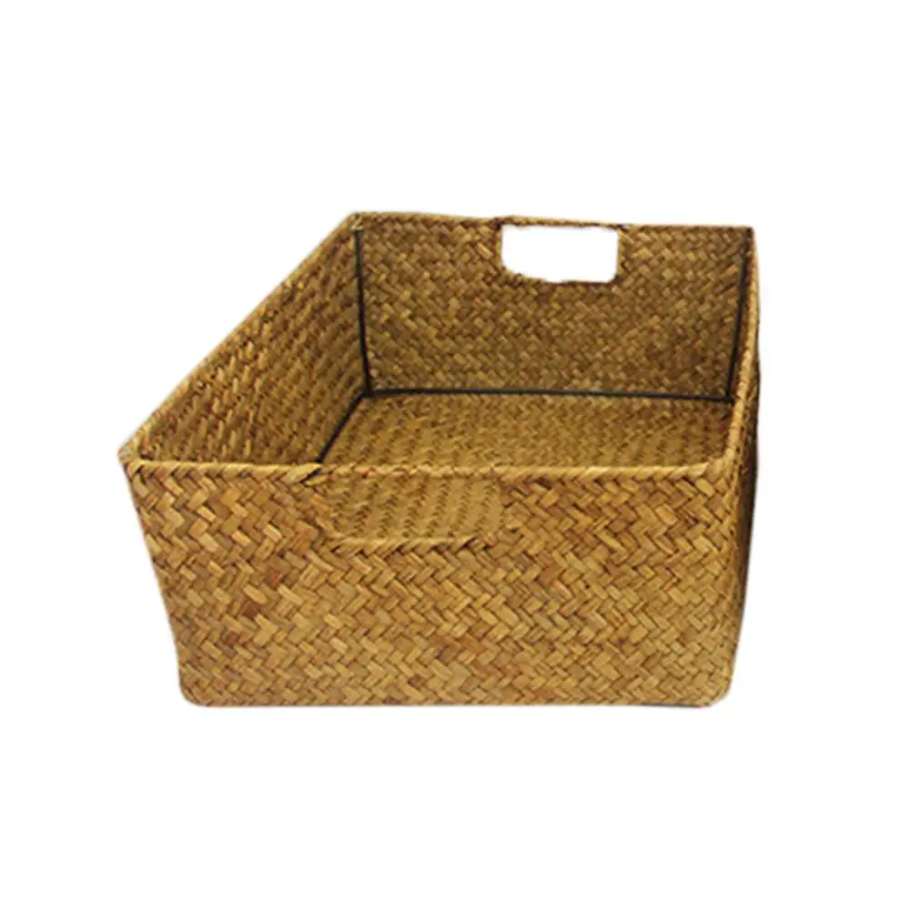 Rattan Weaving Storage Baskets Handmade Storage Basket Seagrass Belly Straw Garden Flower Pot Planter Laundry Basket Gift#D0