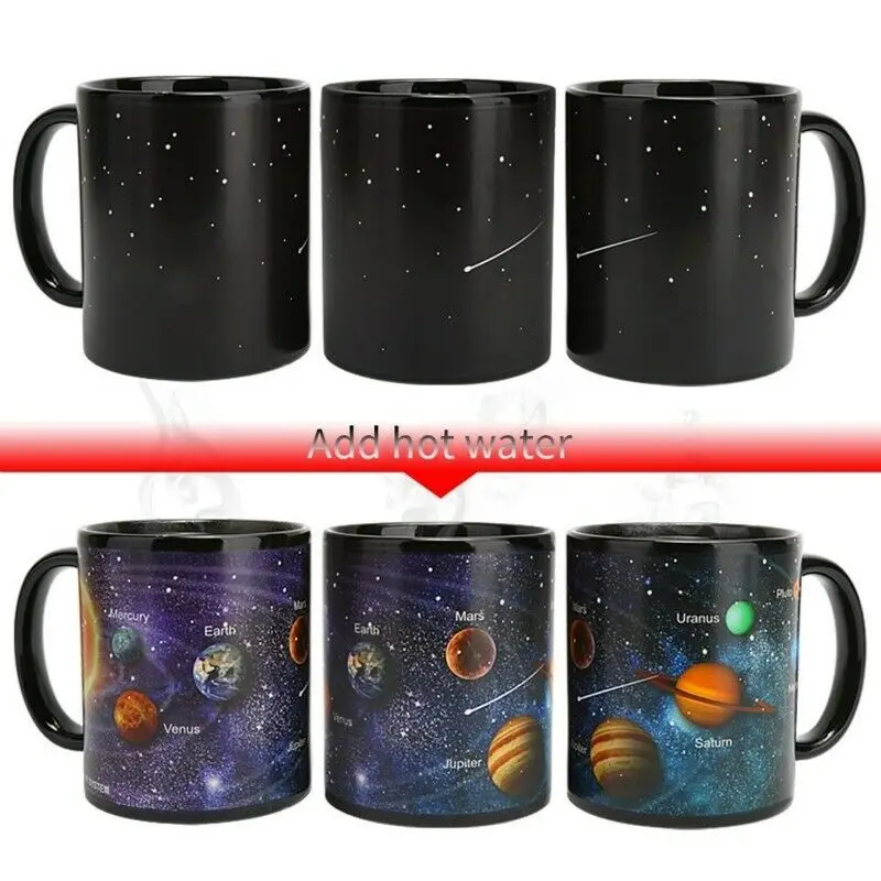 C2-MugCreative керамическая кружка, меняющая цвет, кружка, открывающая тепло, кофейная чашка, подарок для друзей, Студенческая чашка для завтрака, звездная солнечная система, кружка
