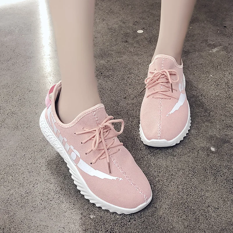 

Athletic Shoes Women's 2019 Spring Summer New Style Korean-style Mesh Lace-up Breathable Students Casual Flat Fashion Network Cl