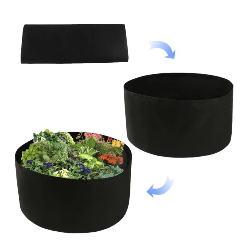 1Pcs Fabric Raised Garden Bed Square Garden Flower Grow Bag Vegetable Planting Bag Planter Pot With Handles For Plants Flower