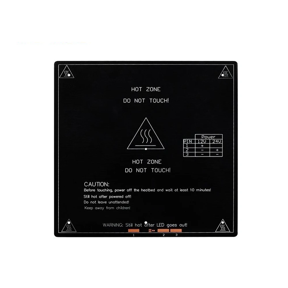 MK3 heatкровать более 220x220/300x200/310x310 мм 12 В/24 В модернизированная алюминиевая кровать с подогревом для 3D-принтеров части impressora - Цвет: 250x250x3.0mm
