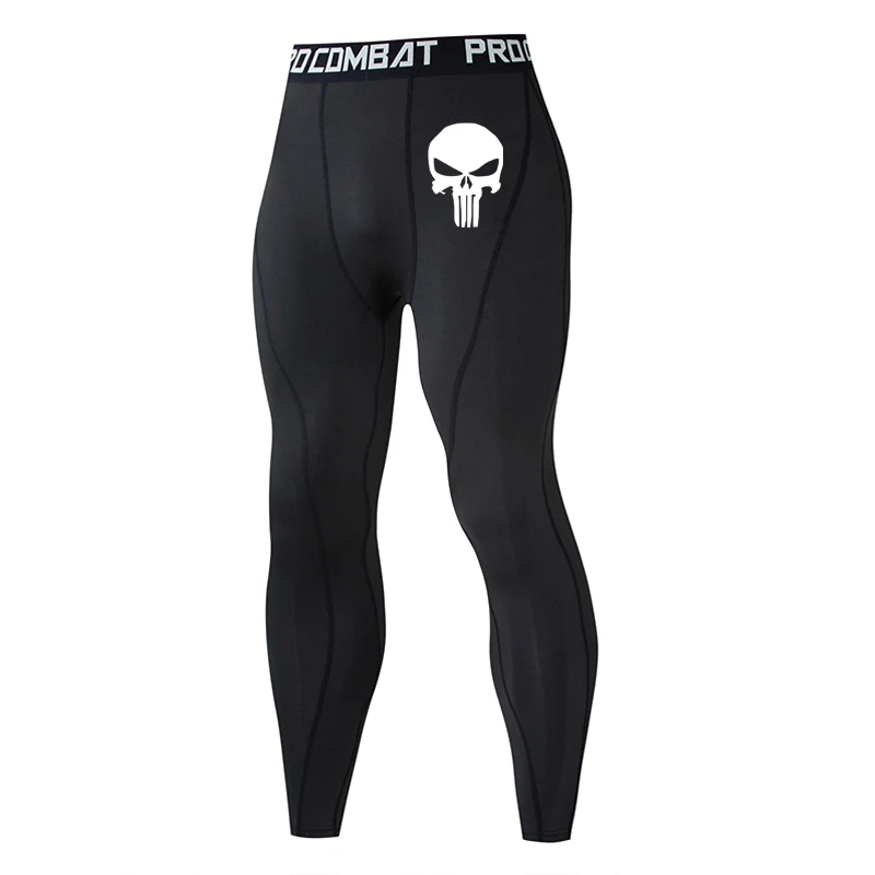New Thermal Pants Skull print Spandex tights Fitness leggings Compressed MMA tactical trousers Base Jogging clothing men Brand