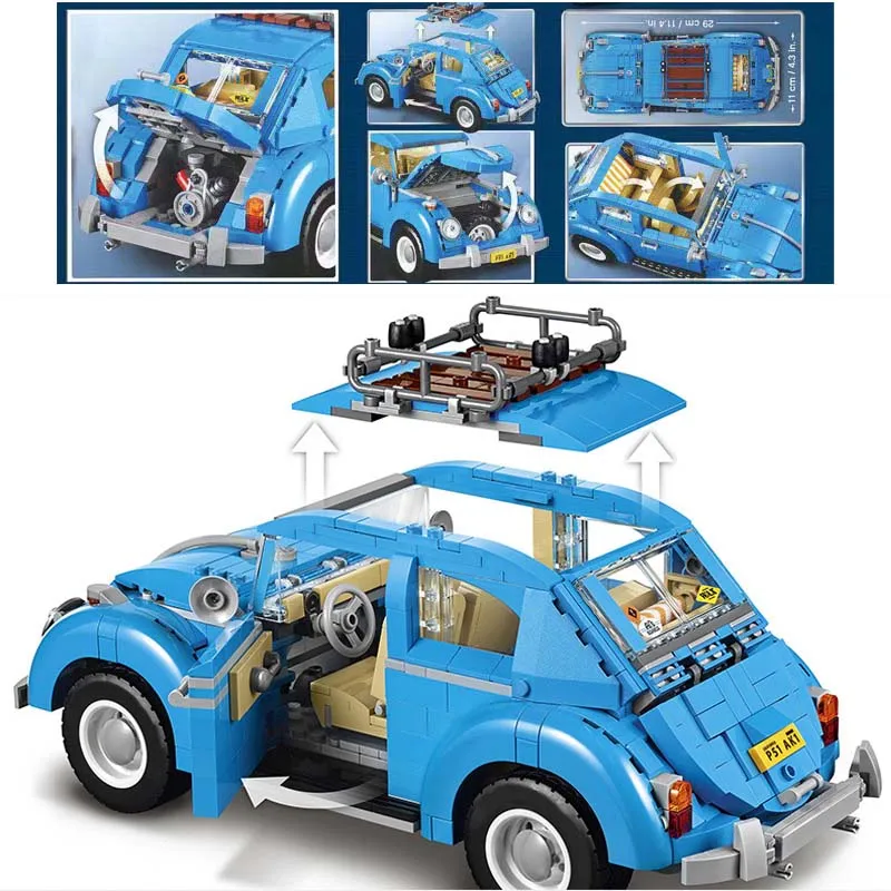 Строительные блоки Camper van Beetle Cooper совместимый lepinglys креативный 10220 10242 10252