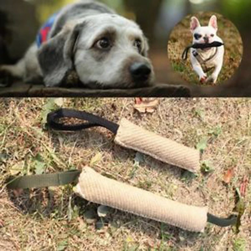 Dog Bite Tug Toy Dogs Training Playing Toys Pet Chewing Teeth Cleaning Interactive 1PCS 2 Handles 2Size dog training supplies dog chew toys