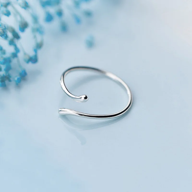 INZATT Real 925 Sterling Silver Geometric Adjustable Ring For Fashion Women Party Fine Jewelry Minimalist Punk Accessories