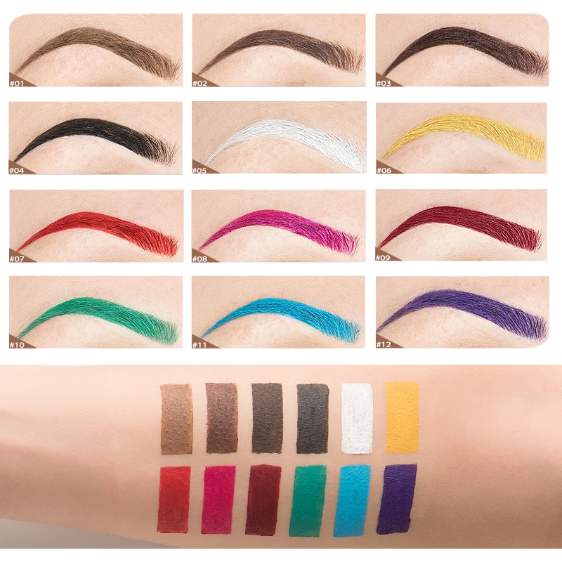 HANDAIYAN 12 Color Waterproof Eyebrow Cream Professional Eyebrow Gel High Brow Tint Makeup Tools Eyebrow Enhancer