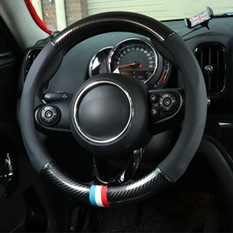 38 см крышка рулевого колеса из углеродного волокна Защитный чехол для BMW MINI Cooper F54 F55 F56 F60 R55 R56 R60 автомобильные аксессуары интерьер