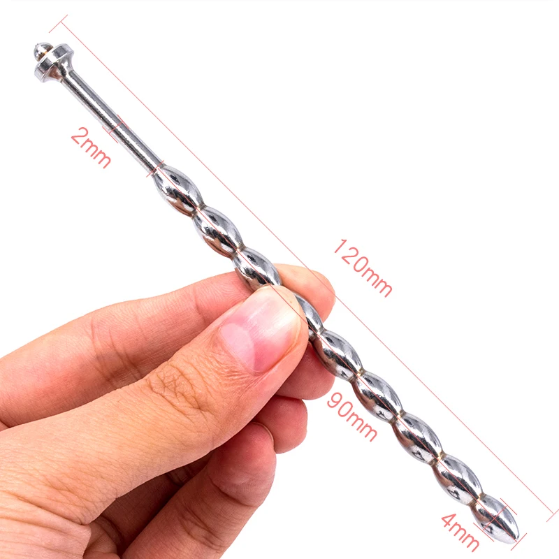 SM Electric Shock Metal Beads Penis Insert Urethral Sound Catheter E-Stimulation Cock Ring Massage Pad Male Medical Sex Products