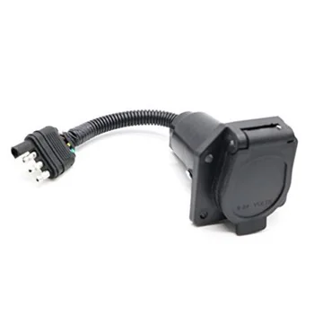 

Caravan Trailer plug, 4-to-7-pin, with bracket, ua1701k, 7-pin RV power adapter, tail light signal lamp synchronous display