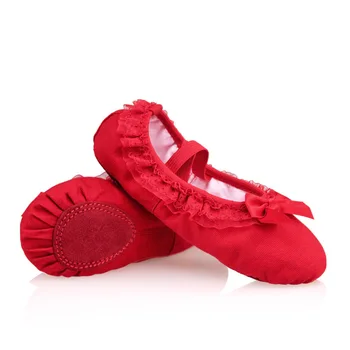 

Girls Woman Canvas Ballet Shoes Kids Children Gymnastic Ballet Dance Lace Bow Shoes Children's Ballet For Girls Women Dancing