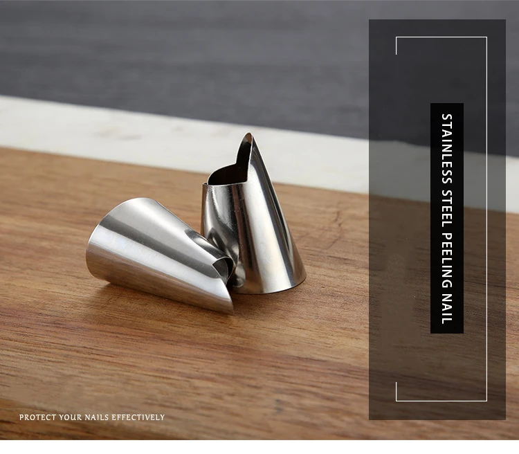 Stainless steel nail care 304 finger protector peeling peeling cover set pine nuts pistachio kitchen tools stainless steel hand