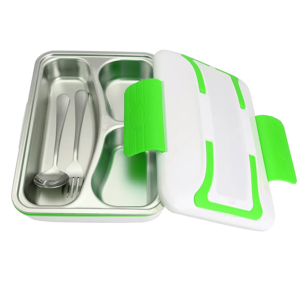 Warmer Double Layer School Food Heater Stainless Steel Picnic Office With Removable Container Lunch Box Bento Electric Portable