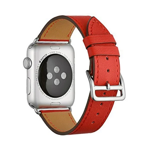 Браслет-Петля из натуральной коровьей кожи, ремешок для Apple Watch 5, 4, 42 мм, 38 мм, 44 мм, 40 мм, ремешок для iWatch 5, 4, 3, 2, 1, браслет - Цвет ремешка: red