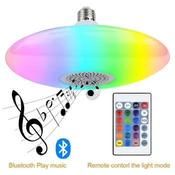 

E27 UFO Smart Bluetooth Music Bulb RGB Colorful+ White Light High Power Lamp Remote Control Colorful Lamp Music Speaker