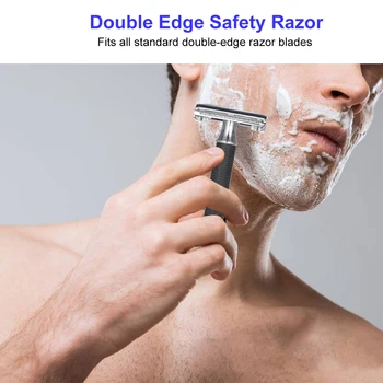 

Double Edge Safety Razor Butterfly Open Mens Shaving Razor Classic Manual Shaver for Men Face Cleaning