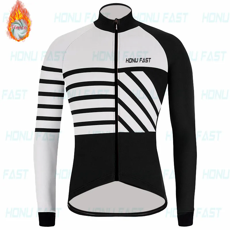 Зимняя Теплая Флисовая одежда с длинным рукавом для велоспорта, мужская теплая одежда для велоспорта - Цвет: long jersey 4