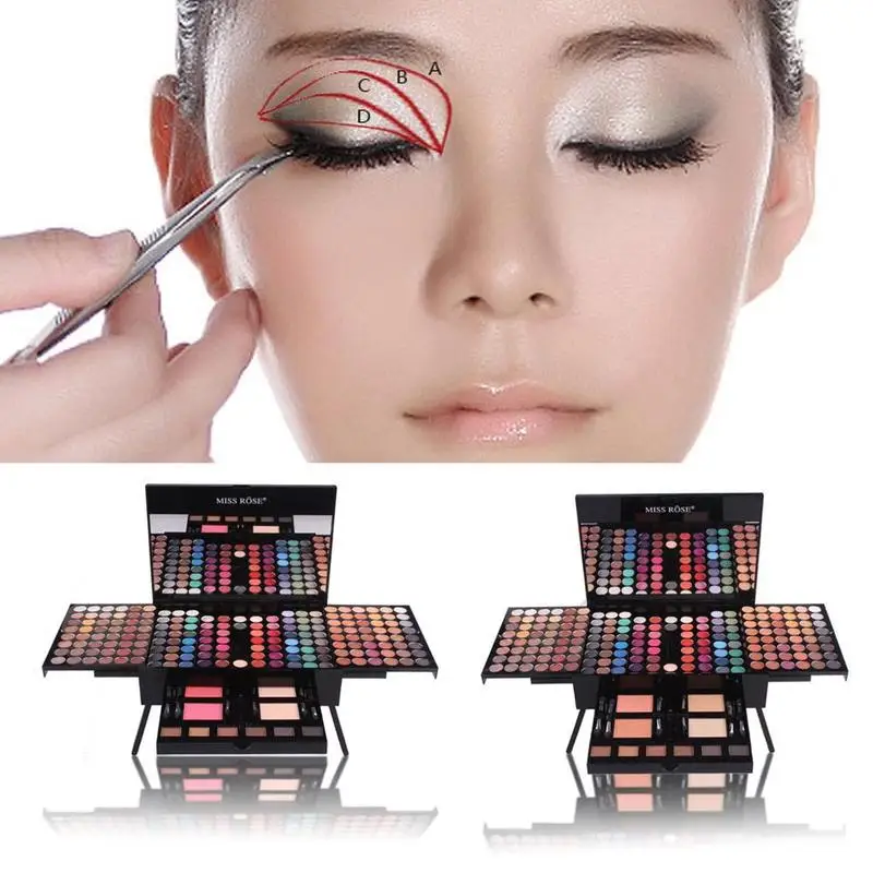

MISS ROSE Piano Shaped Makeup Eyeshadow Palette Kits 180 Color Complete Makeup Set Matte Shimmer Blush Powder