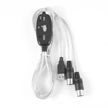 

MIDI to USB Interface Cable Adapter for Keyboard Electronic Drum PC to Music Keyboard Cord SEC88