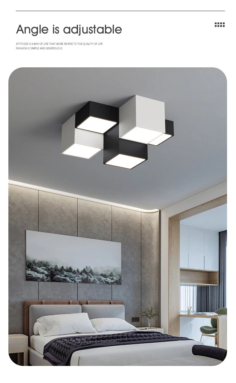 Bedroom lamp ceiling lamp new simple modern master bedroom room lamp creative contrast black and white Nordic lamps modern ceiling lights