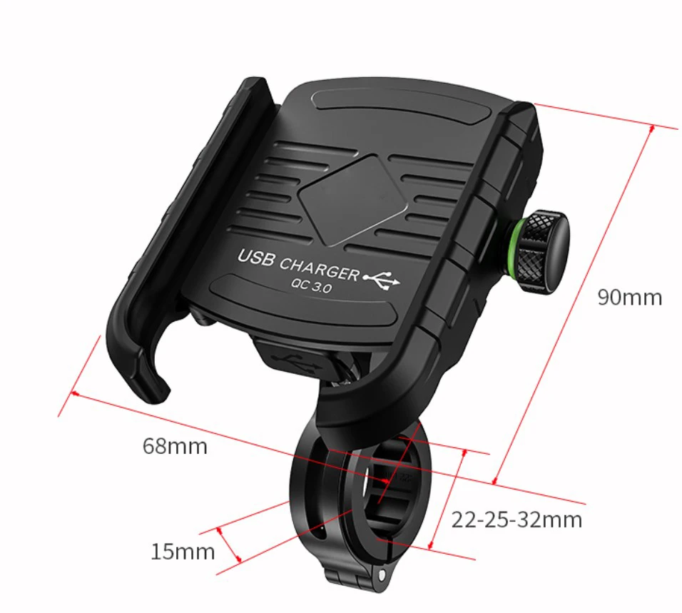 Jtron DC12V держатель для телефона мотоцикла с QC3.0 зарядное устройство водонепроницаемый USB зарядное устройство розетка+ ВКЛ/ВЫКЛ Выключатель питания для 3,5 ''-6,5'' телефон